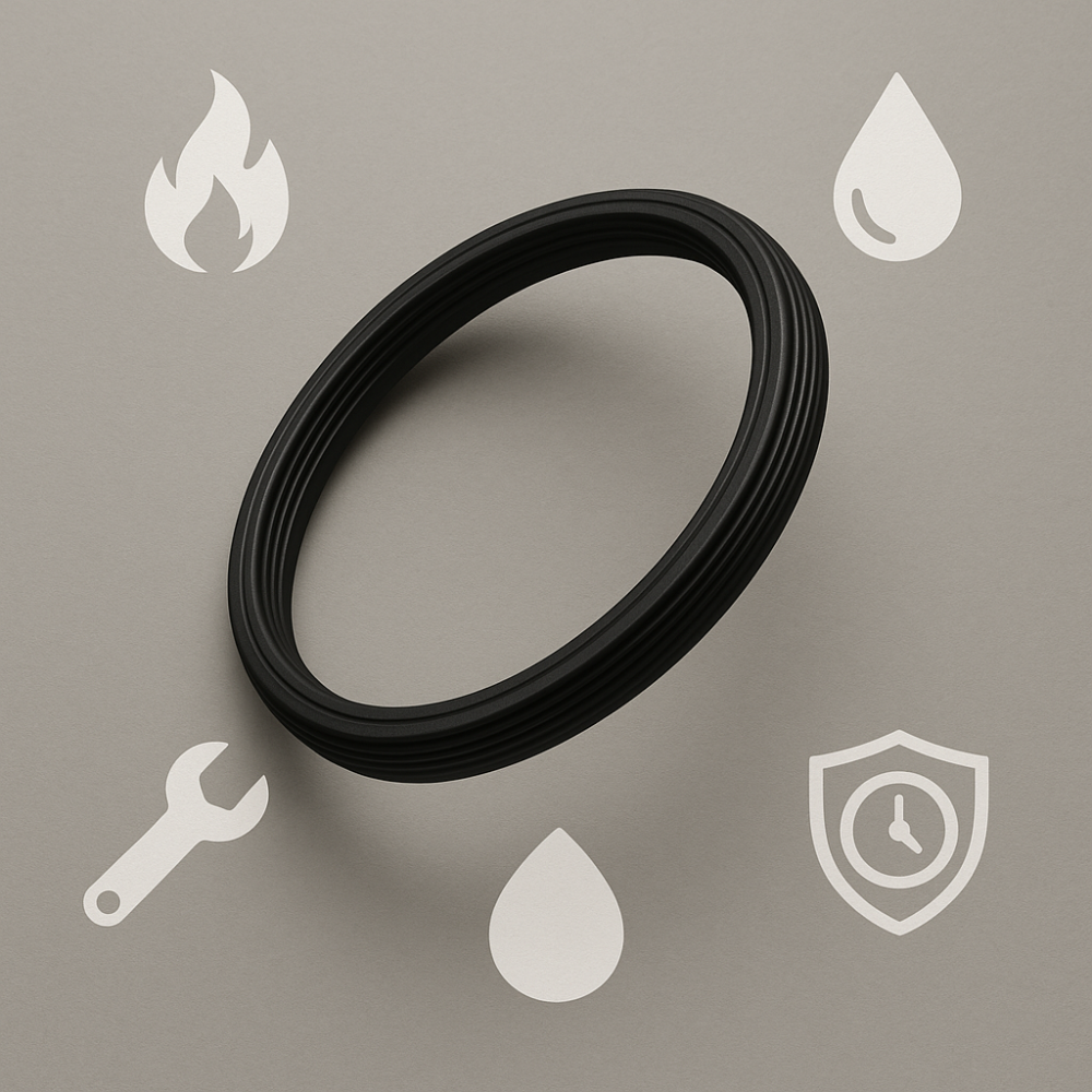 Guarnizione siliconica h.12 mm canna fumaria doppia parete tenuta ermetica *** misura Ø 80/130 mm, confezione 1