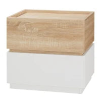 Comodino con 2 Cassetti in Legno, Design Moderno e Impilabile, 50x40x47.5cm