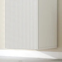 Mobile Bagno Sospeso a Colonna con Ripiani Regolabili e Chiusura Soft Close, 30x31.5x160 cm, Bianco