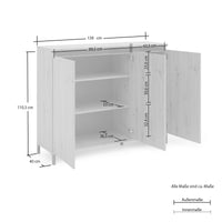 Highboard a 3 ante artisan GENIO made in Italy