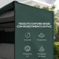 Telo Copertura per Dondolo Impermeabile e Resistente Raggi UV | Tessuto Oxford Rivestito in PVC | 205x124x164cm