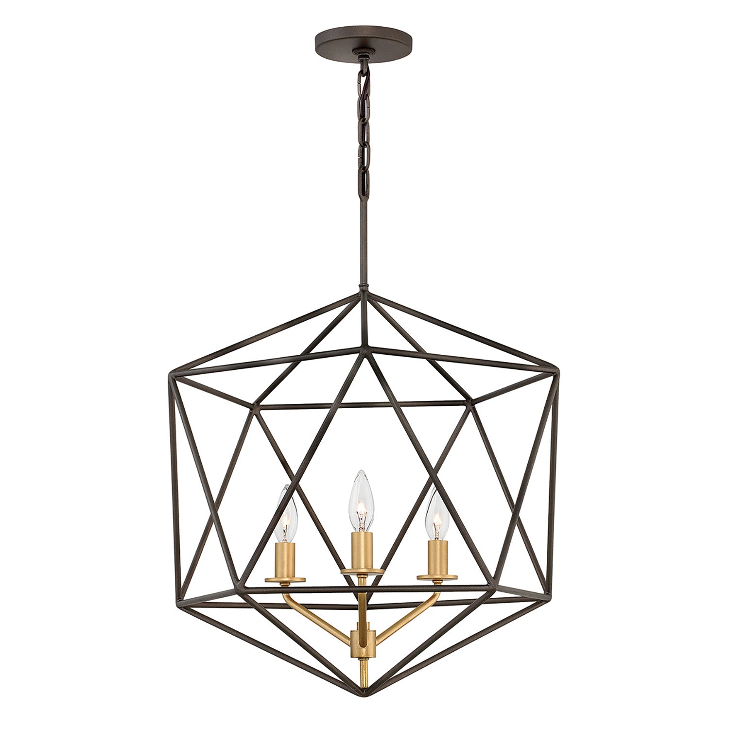 Lampadario Industrial Nordico Astrid Metallo Bronzo Opaco 3 Luci E14