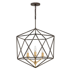 Lampadario Industrial Nordico Astrid Metallo Bronzo Opaco 3 Luci E14