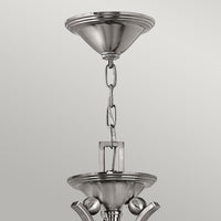 Lampadario Contemporaneo Bolla Acciaio Nichel Spazzolato Vetro 5 Luci E27