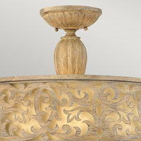 Lampadario Contemporaneo Carabel In Acciaio Beige Champagne Vetro 3 Luci E27