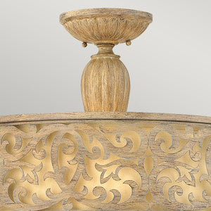 Lampadario Contemporaneo Carabel In Acciaio Beige Champagne Vetro 3 Luci E27