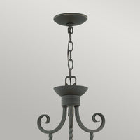 Lampadario Industrial Nordico Casa Alluminio Nero Antico Vetro 5 Luci E27