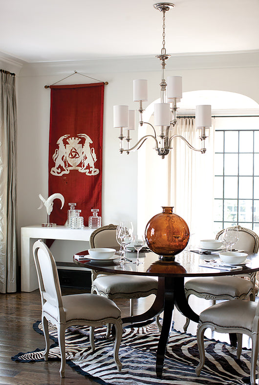 Lampadario Classico Sussex Acciaio Nichel Spazzolato Tessuto 9 Luci E14