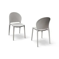 PAZZO DESIGN Sedia Stefania set da 4 sedie tortora in Polipropilene