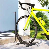 Rastrelliera per Bici Regolabile con Tubo di Supporto, in Acciaio e Plastica, 75x41x71-81 cm, Nero