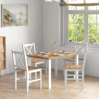 Set 4 Sedie per Cucina e Soggiorno con Schienale a Croce, in Legno di Pino, 41x46.5x86 cm