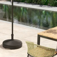 Base per Ombrellone Ø3 m max Riempibile con Acqua o Sabbia, in HDPE Nero, Ø55x30 cm