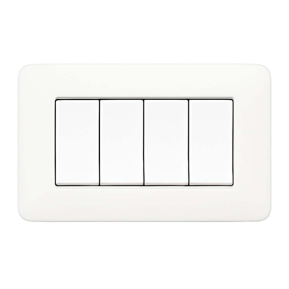 Biesse placca modulare bianca per bticino matix *** numero posti 4 moduli, confezione 1