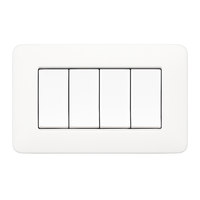 Biesse placca modulare bianca per bticino matix *** numero posti 4 moduli, confezione 1