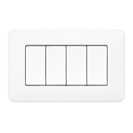 Biesse placca modulare bianca per bticino matix *** numero posti 4 moduli, confezione 1