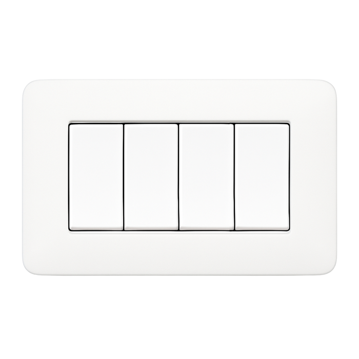 Biesse placca modulare bianca per bticino matix *** numero posti 4 moduli, confezione 1
