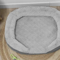 Cuccia Divano per Cani con Imbottitura, Lettino per Cani Taglia Grande e Media fino 25kg, 90x78x25cm, Grigio