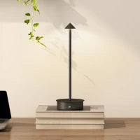 Lampada da Tavolo Touch Ricaricabile con USB, Regolabile 3000K/4500K/6500K, Autonomia 4-8 Ore, Nero