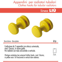 Pika' 2 appendini per radiatori liu' classic colore giallo