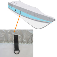 Telo copri barca covy lux maxi cm 700 - 780 10 larghezza maxi cm 400 cinghie colore grigio