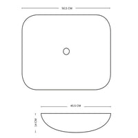Lavabo da appoggio ceramica bianco rettangolare arredo bagno cm 45,5x32,5x13,5 *** finitura- opaco, confezione 1