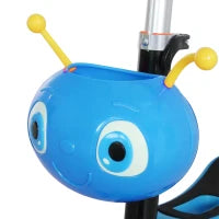Outsunny Monopattino per Bambini con 3 Ruote 5 in 1, Manubrio Regolabile, Asta Telescopica, Sella, Schienale Rimovibile, Blu