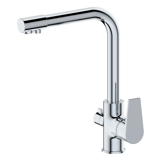 Miscelatore lavello girevole 3 vie cromato serie le mans