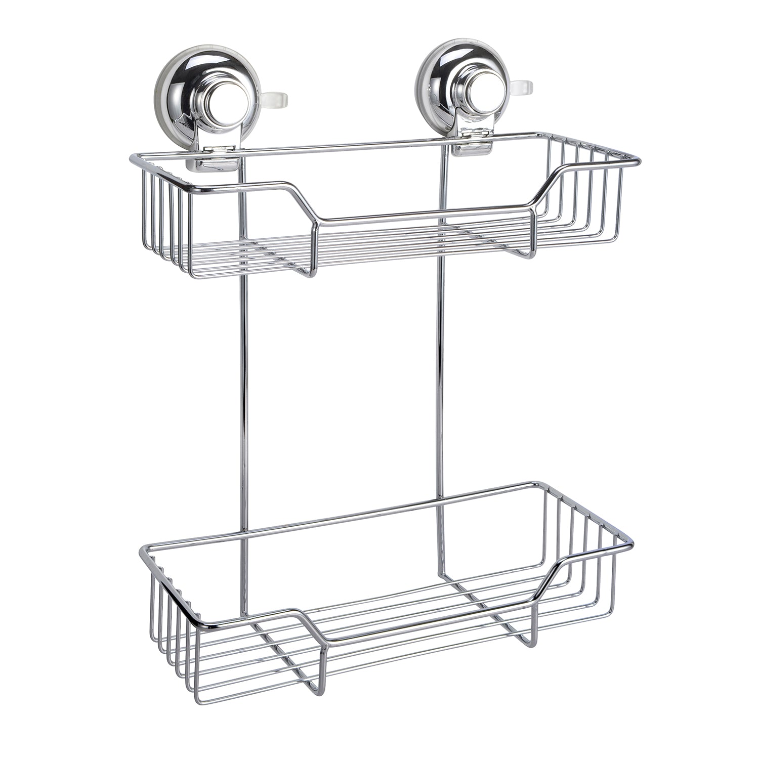 Portaoggetti doppio per doccia in filo da muro in metallo e resine termoplastiche HO19 Gedy serie HOT Cromato