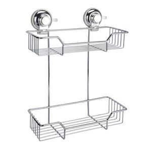 Portaoggetti doppio per doccia in filo da muro in metallo e resine termoplastiche HO19 Gedy serie HOT Cromato