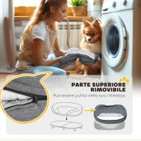 Cuccia Divano per Cani con Imbottitura, Lettino per Cani Taglia Grande e Media fino 25kg, 90x78x25cm, Grigio