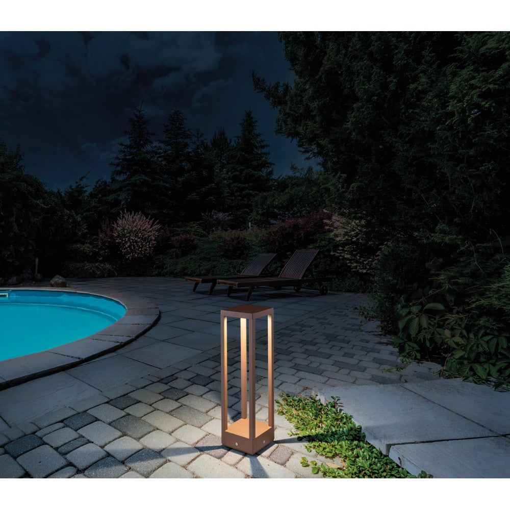 Home Paletto - Palo a led da giardino da fissare a terra - Luce notturna calda 3000K 230V 15W 1590lm Zafferano - Corten