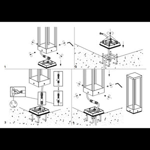 Home Paletto - Palo a led da giardino da fissare a terra - Luce notturna calda 3000K 230V 15W 1590lm Zafferano - Corten
