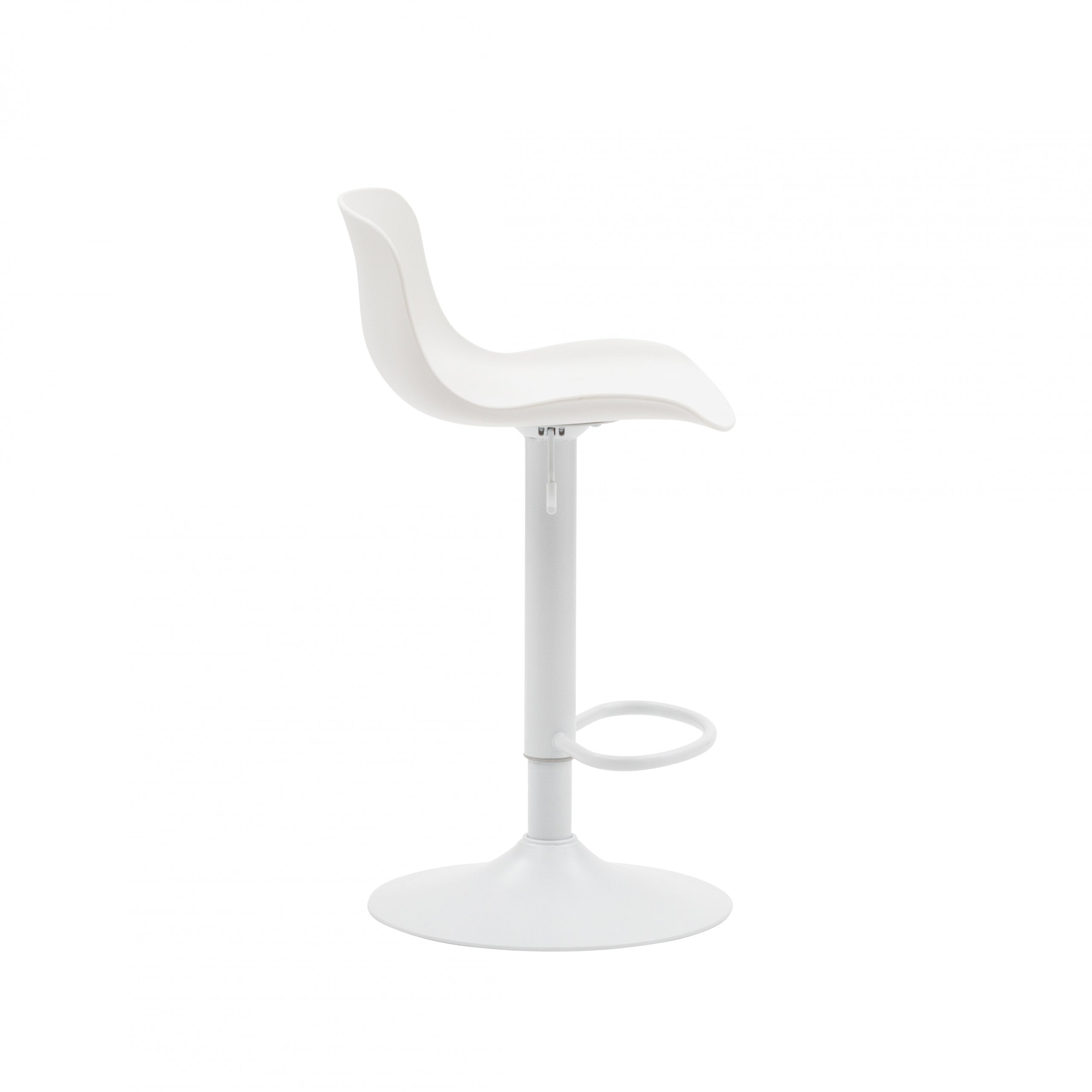  set 2 sgabelli regolabili in polipropilene bianco con poggiapiedi