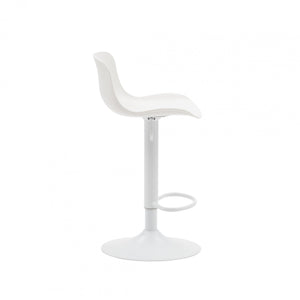  set 2 sgabelli regolabili in polipropilene bianco con poggiapiedi