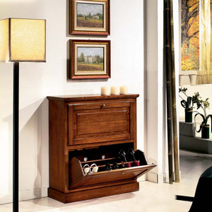 scarpiera 2 ante in legno massello giallo/blu l.80 x p.30 h.93 (1217) - Mobili 2G