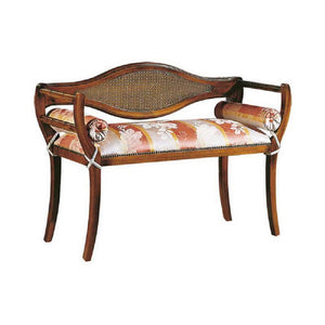 Divanetto imbottito in legno intagliato con fregi - Mobili 2G