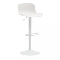  set 2 sgabelli regolabili in polipropilene bianco con poggiapiedi