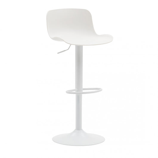  set 2 sgabelli regolabili in polipropilene bianco con poggiapiedi