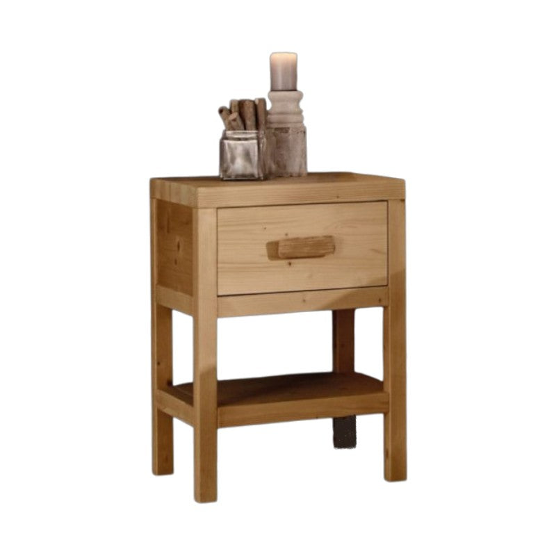 Comodino cortina 1 cassetto in legno massello di abete 45x38x60 (3304) - Mobili 2G