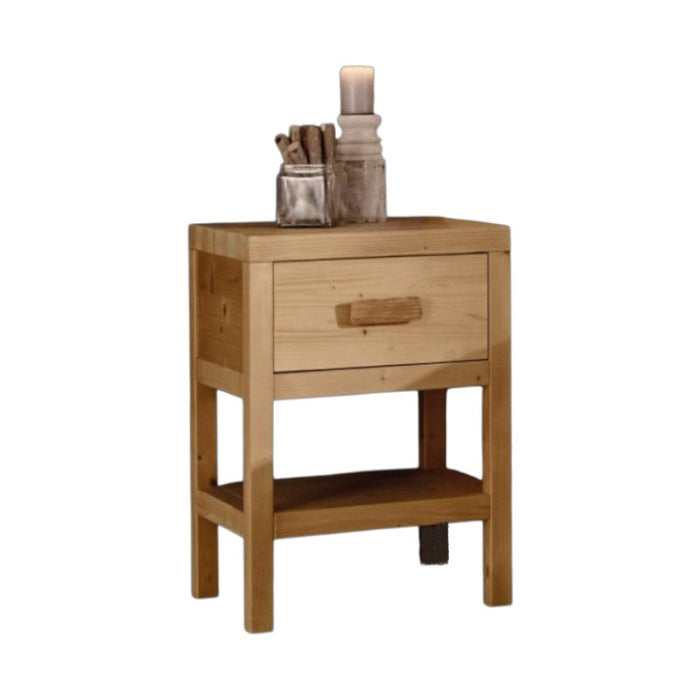 Comodino cortina 1 cassetto in legno massello di abete 45x38x60 (3304) - Mobili 2G