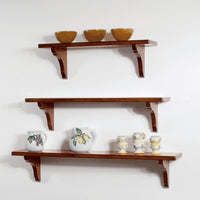  mensola country in legno massello tinta noce 120cm