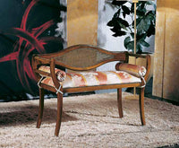 Divanetto imbottito in legno intagliato con fregi - Mobili 2G