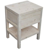 Comodino cortina 1 cassetto in legno massello di abete 45x38x60 (3304) - Mobili 2G