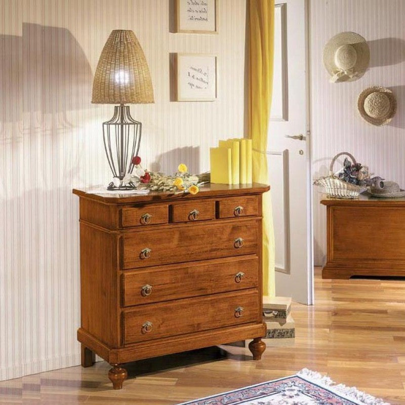 Como' in legno 6 cassetti tinta noce l.90 x p.45 h.88 - Mobili 2G