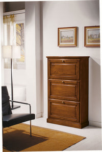 scarpiera 3 ante in legno massello tinta noce l.80 x p.30 h.130 - Mobili 2G