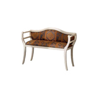Divanetto imbottito in legno intagliato con fregi - Mobili 2G