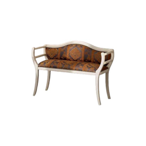 Divanetto imbottito in legno intagliato con fregi - Mobili 2G