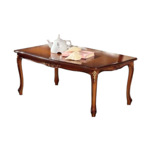 Tavolino rettangolare da salotto in legno con fregi foglia oro