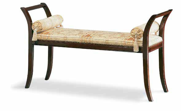 Panca imbottita in legno intagliato con fregi - Mobili 2G