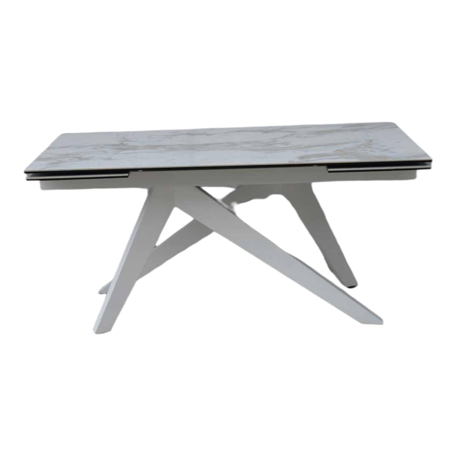 Tavolo big table piano vetro ceramica finitura marmo misura l.160 p.90 h.76(aperto 240 cm)